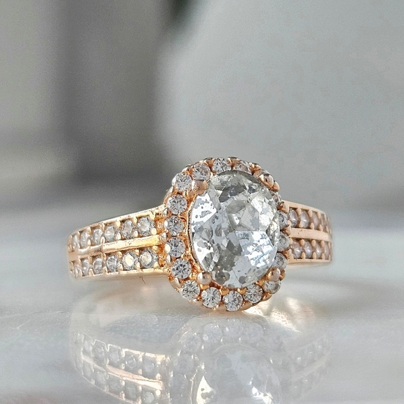 Mercury Stone ring, 925 Sterling Silver, 10k gold finish - Picture 2 of 8